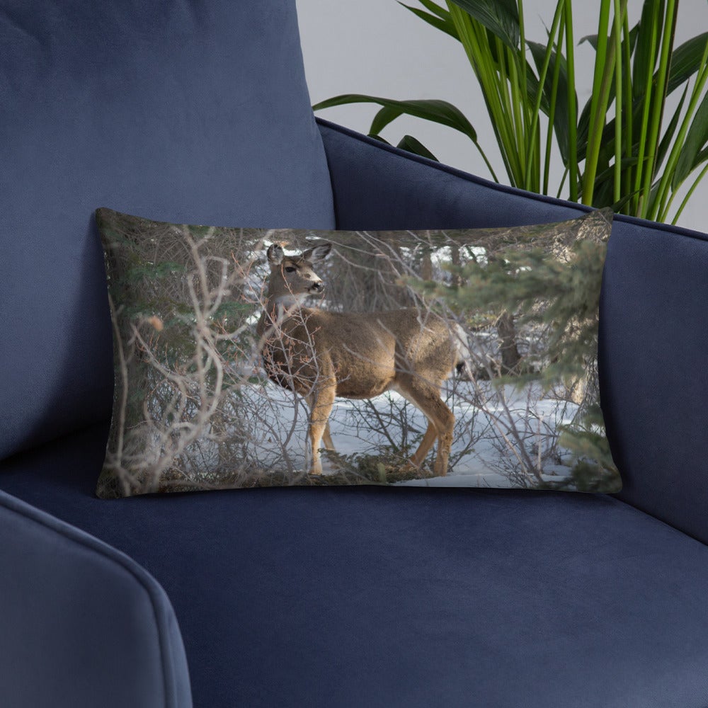 Throw Pillow Deer in the Woods