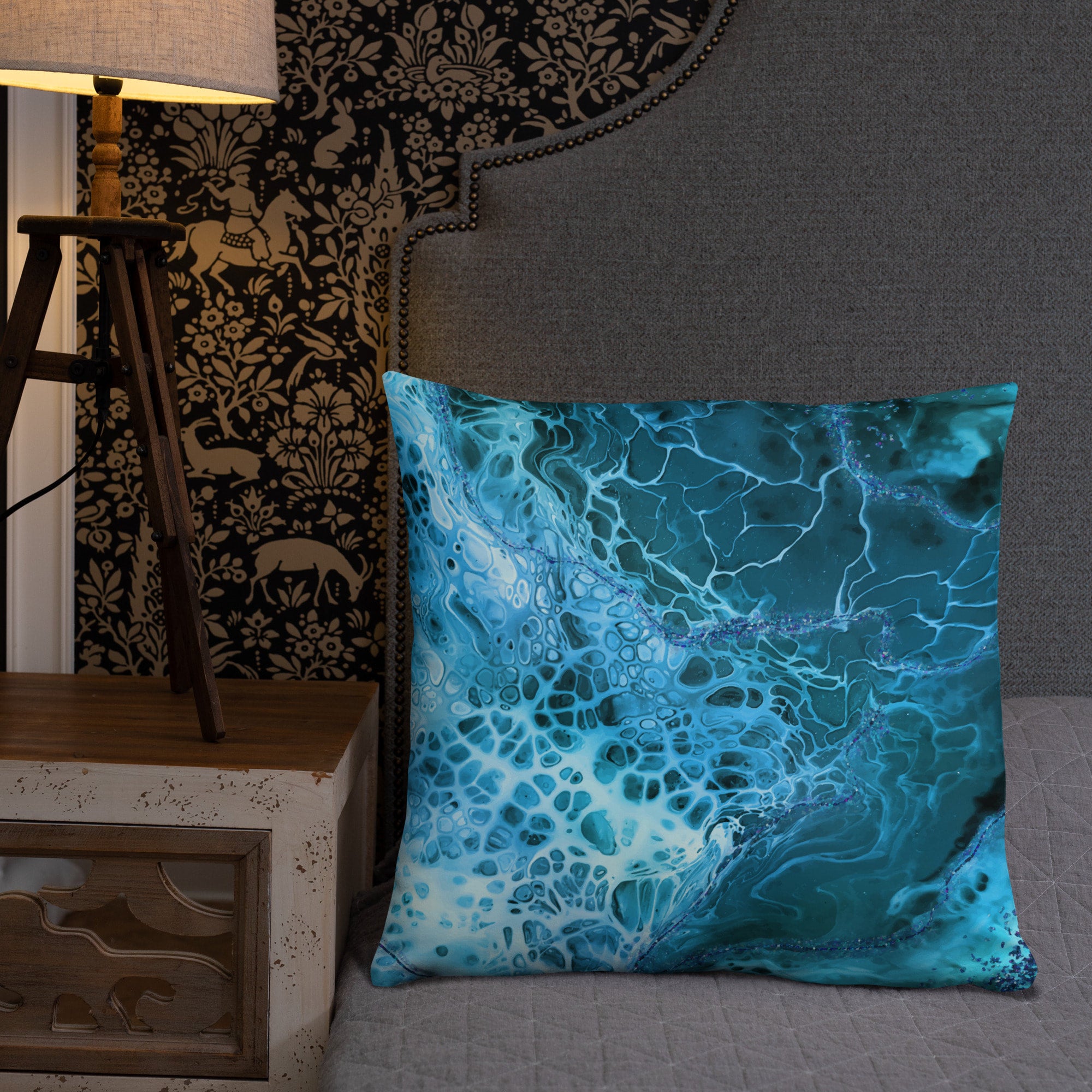 Blue marble pillow clearance