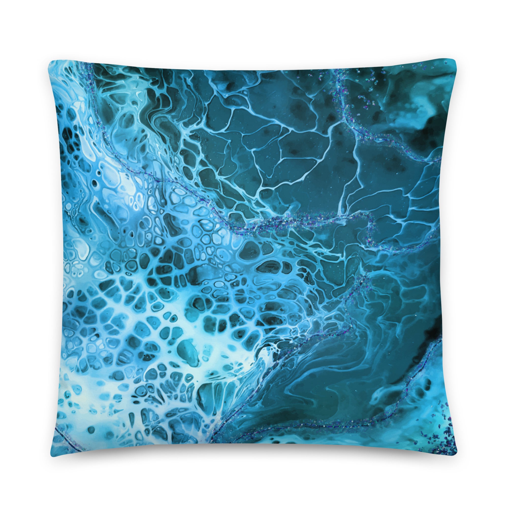 Blue marble pillow top