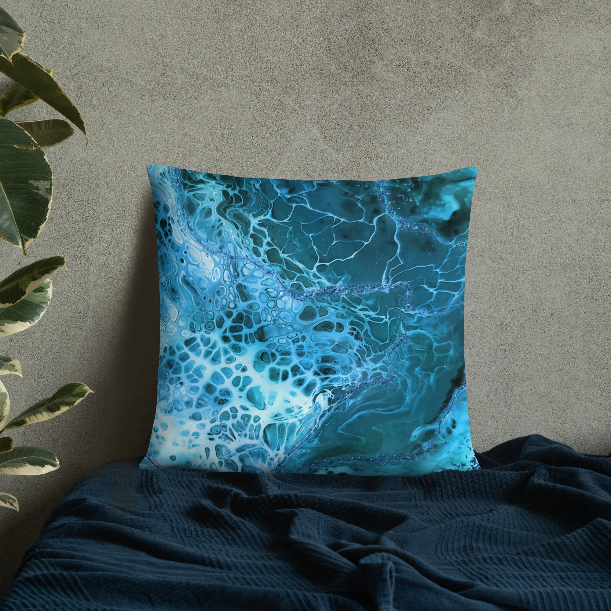 Blue marble pillow store